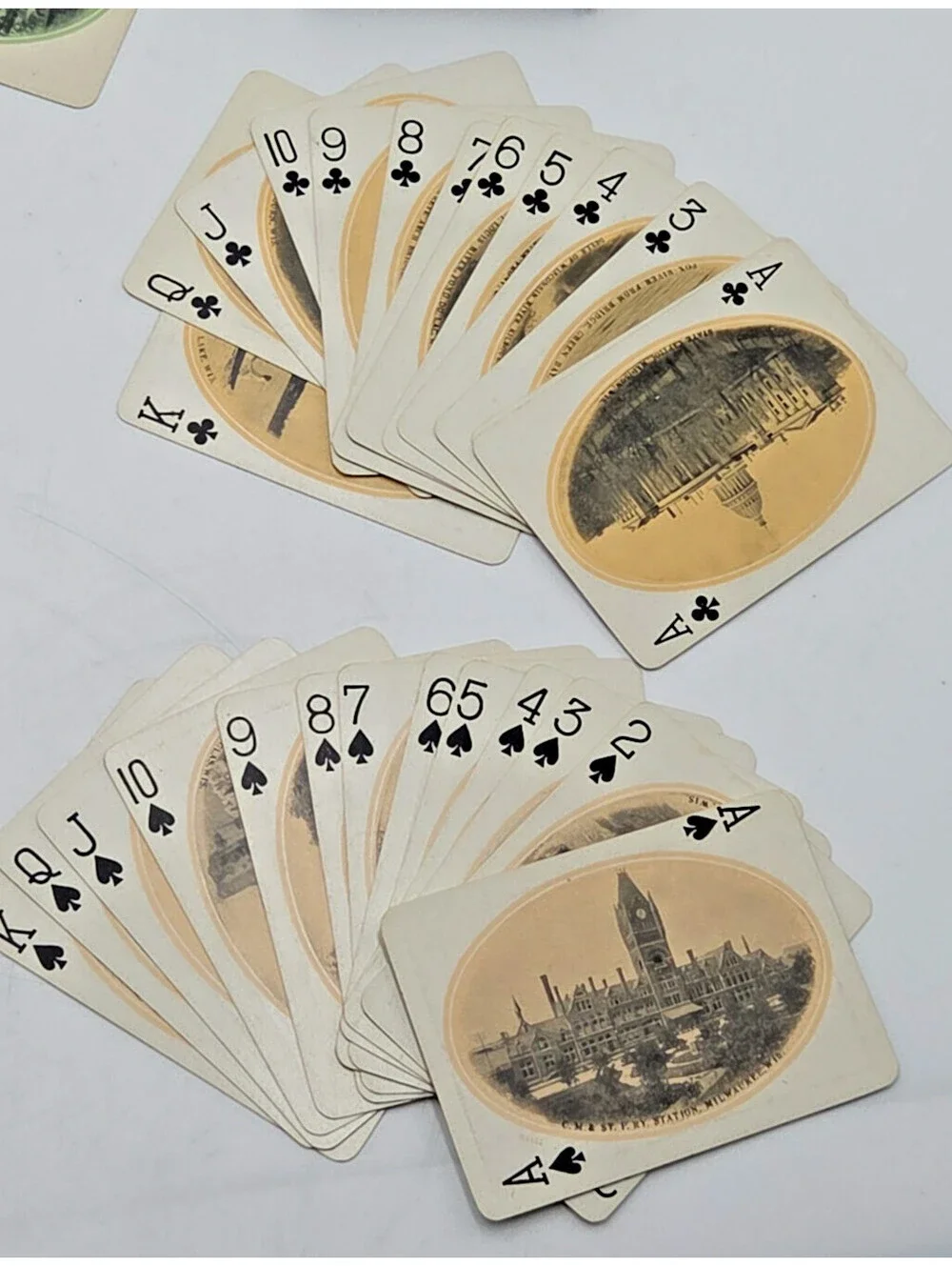 Rare c1910 Chicago Milwaukee & Puget Sound Railway Playing Cards Incomplete Box